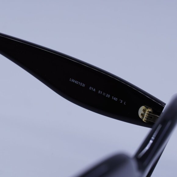 Loewe LW40153I 01A Sunglasses Shiny Black Cat Eye Frame, Smoke Lenses main image 9